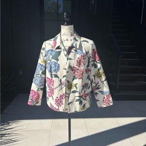 Boden Floral Bird Print Jacket UK10 / US6 – Cottagecore Garden Blazer